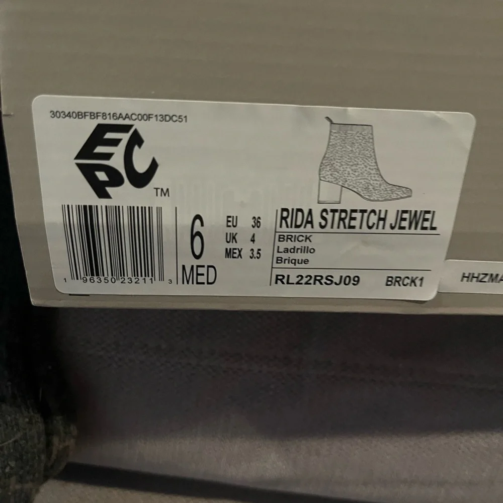 Rida Stretch Jewel Sparkly Red Ankle Boots - Picture 9 of 10